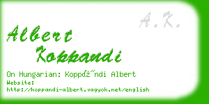 albert koppandi business card